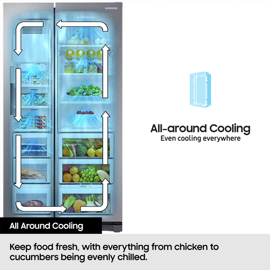 Samsung RS65DG5403B1 Series 7 American Fridge Freezer Plumbed Ice & Water - Dark Inox [Free 5-year parts & labour guarantee]