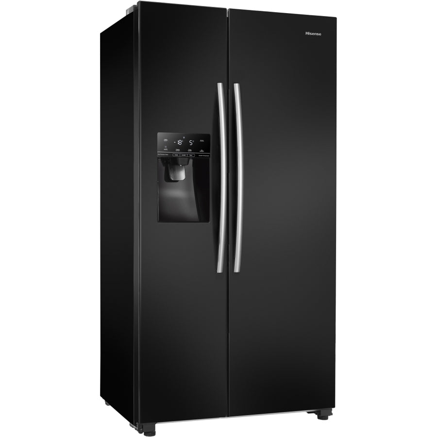 Hisense RS694N4IBE Plumbed Ice & Water American style fridge freezer - Black