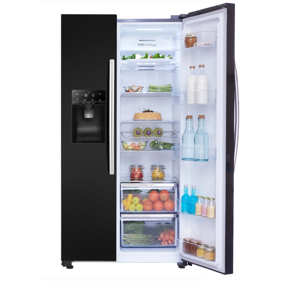 Hisense RS694N4IBE Plumbed Ice & Water American style fridge freezer - Black