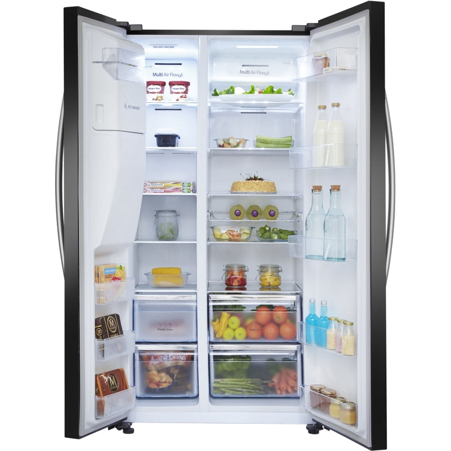Hisense RS694N4IBE Plumbed Ice & Water American style fridge freezer - Black