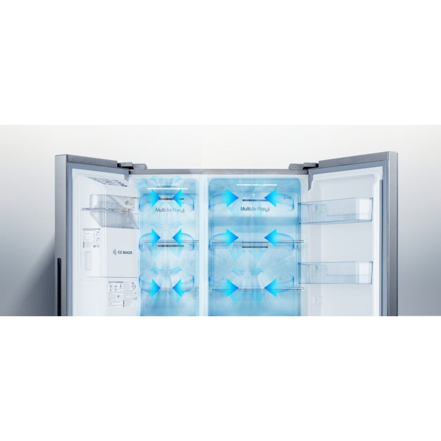 Hisense RS694N4TIE American Style Fridge Freezer With Non-Plumbed Ice & Water - Stainless Steel