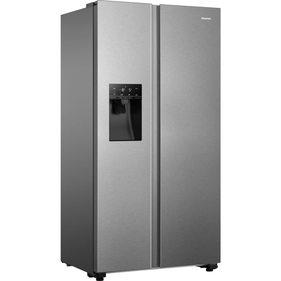 Hisense RS694N4TIE American Style Fridge Freezer With Non-Plumbed Ice & Water - Stainless Steel