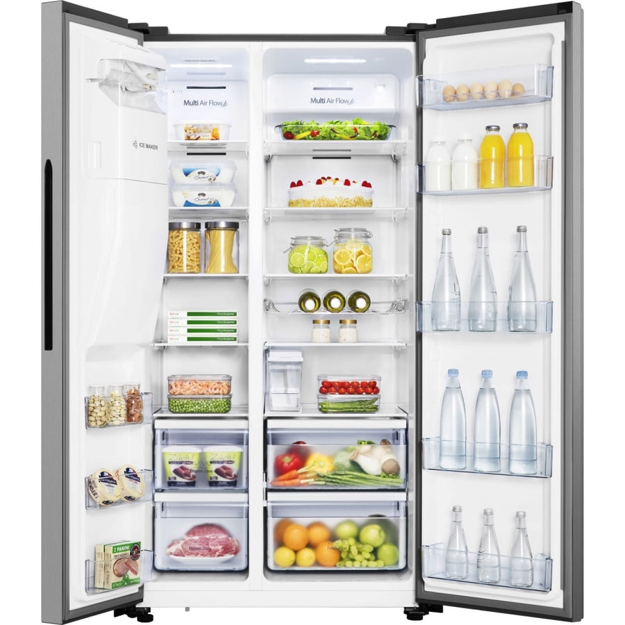 Hisense RS694N4TIE American Style Fridge Freezer With Non-Plumbed Ice & Water - Stainless Steel