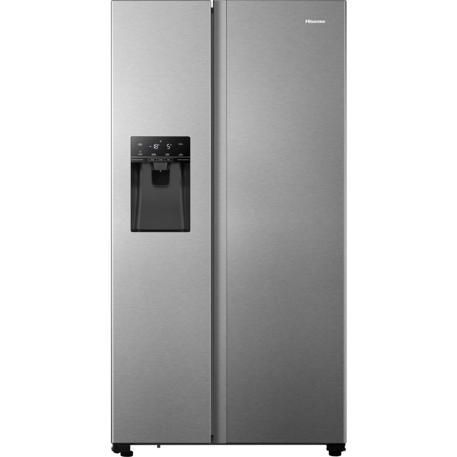 Hisense RS694N4TIE American Style Fridge Freezer With Non-Plumbed Ice & Water - Stainless Steel