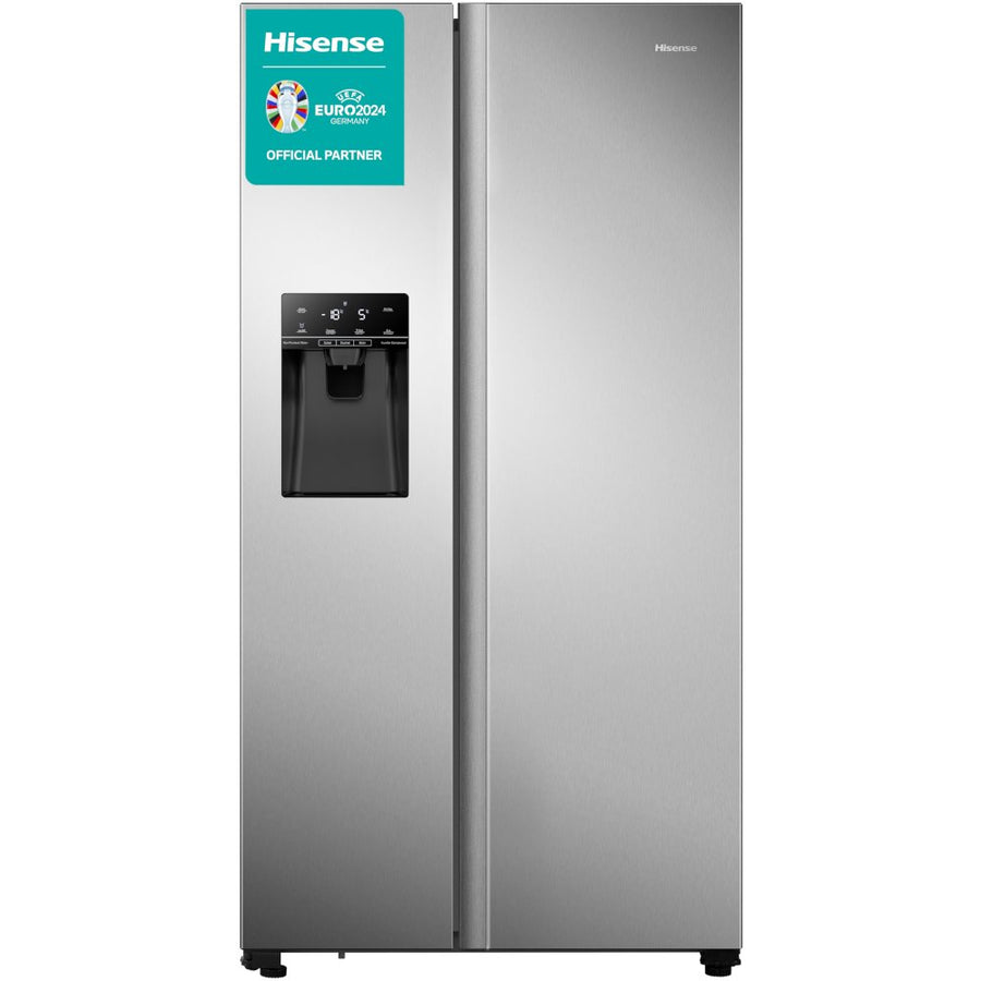 Hisense RS694N4TIE American Style Fridge Freezer With Non-Plumbed Ice & Water - Stainless Steel