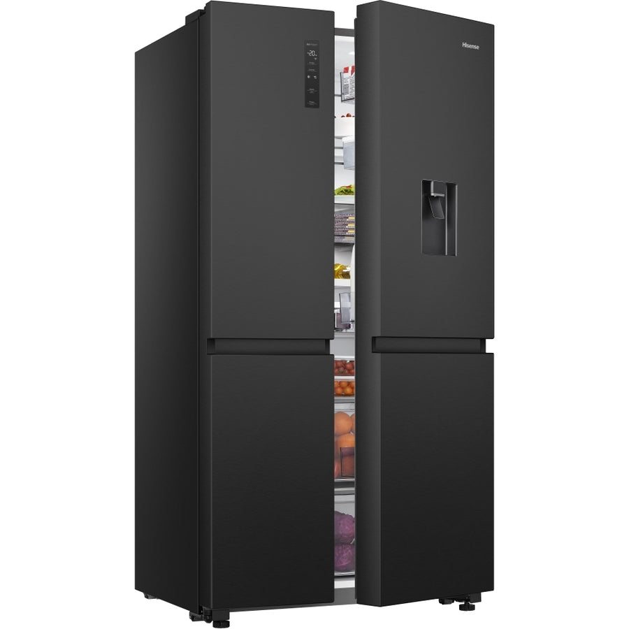 Hisense RS840N4WFE PureFlat Non-Plumbed American Style Fridge Freezer - Black