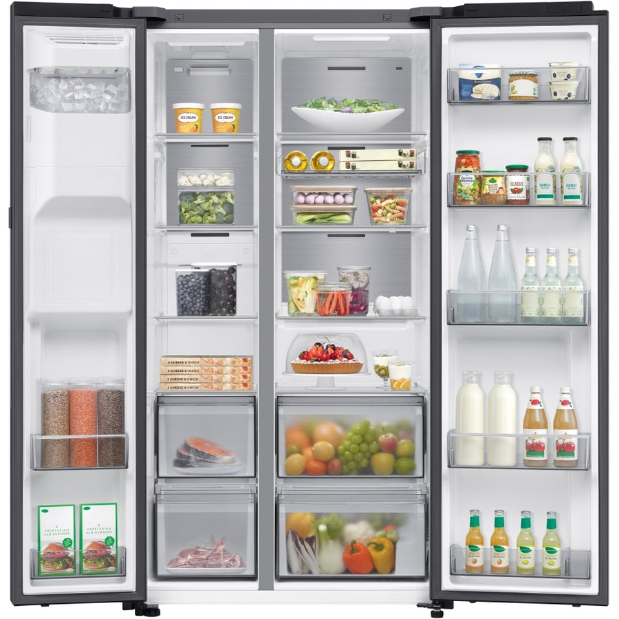 Samsung RS90F64EEFEU Series 9 Bespoke AI Plumbed ice & water American Style Fridge Freezer - Black