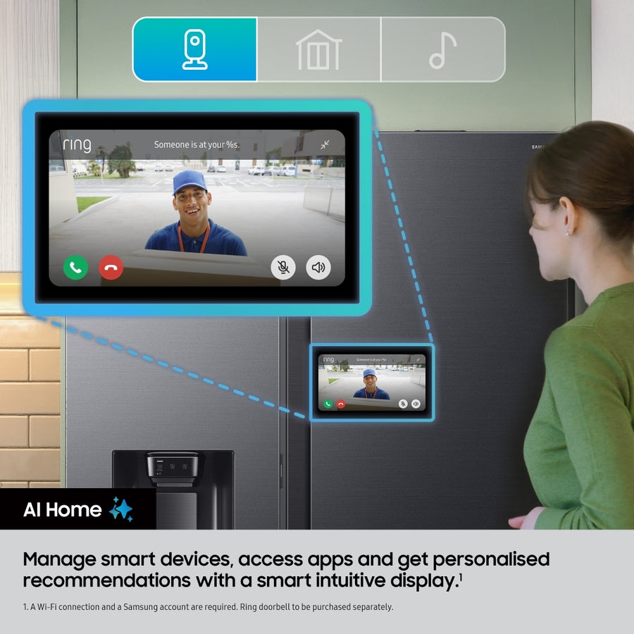 Samsung RS90F64EEFEU Series 9 Bespoke AI Plumbed ice & water American Style Fridge Freezer - Black