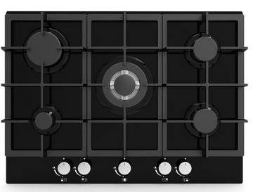 Culina UBGOG701BK 70cm Gas On Glass 5 Burner Gas Hob