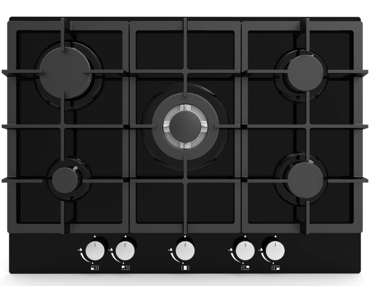 CATA UBGOG701BK 70cm Gas On Glass 5 Burner Gas Hob