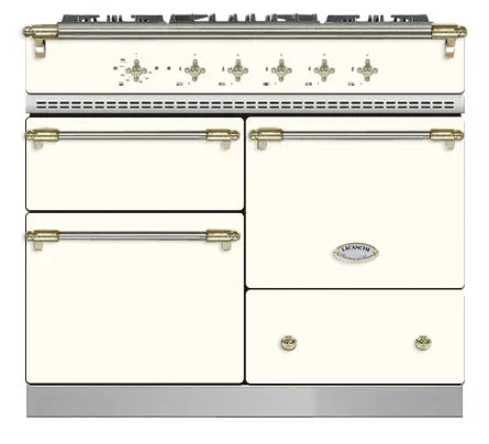 Classic Macon White - 5 Burner Gas Hob  - Brass Trim