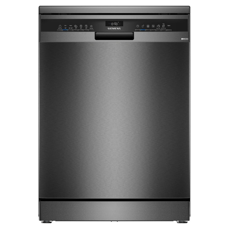 Siemens IQ300 SN23EC03ME 13 place setting freestanding dishwasher - Black Steel [Free 5-year parts & labour guarantee]