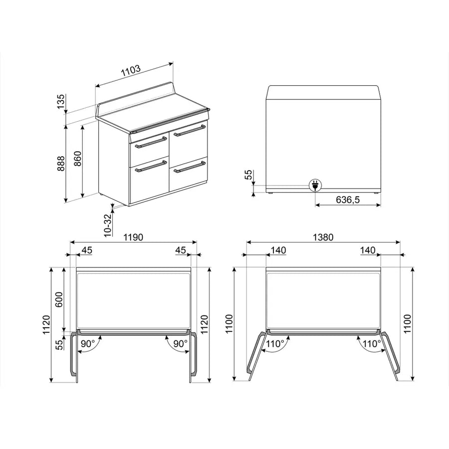 Smeg TR4110IBL2 110cm Victoria Range Cooker with Induction Hob - Black [Free 5-year parts & labour guarantee]