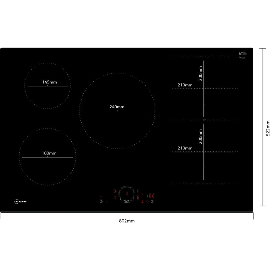 Neff T68FHV4L0 N70 80cm Induction Hob