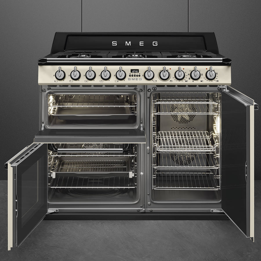 Smeg TR103P 100cm Dual Fuel Victoria Range Cooker - Cream [Free 5-year parts & labour guarantee]