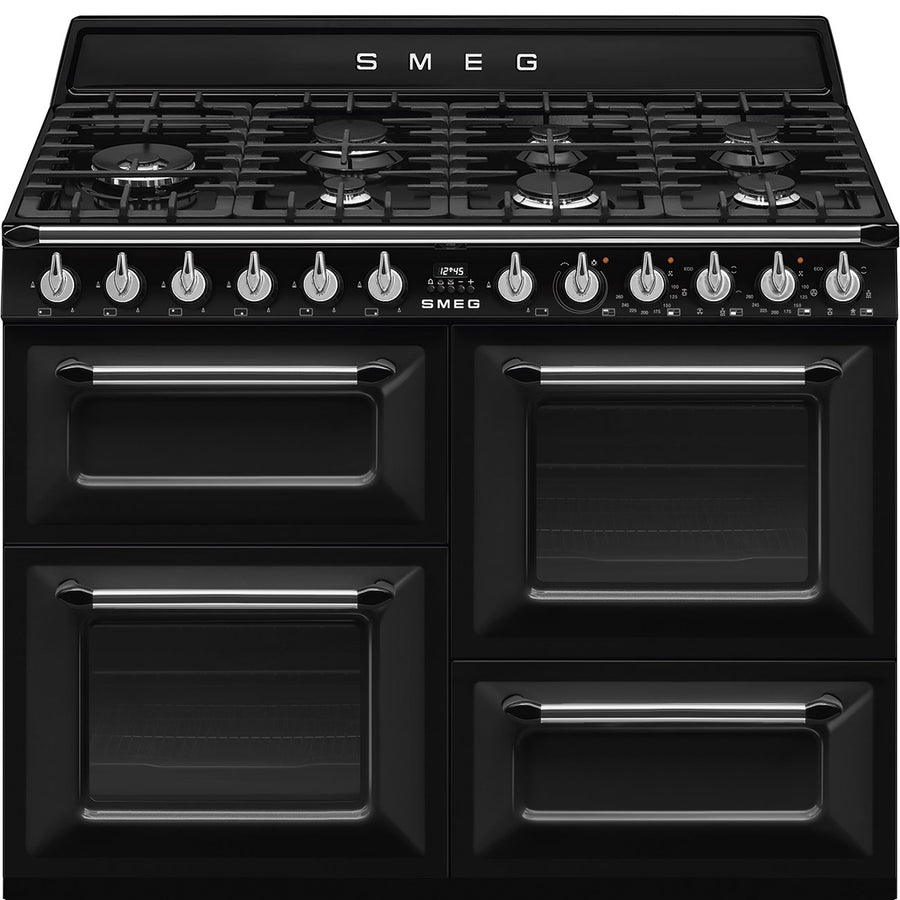 Smeg TR4110BL1 110cm dual fuel Victoria range cooker in black