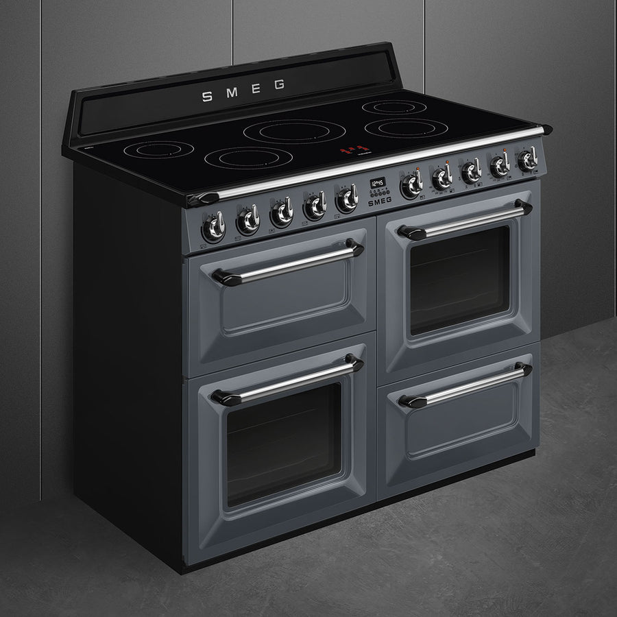 Smeg TR4110IGR2 110cm Victoria Electric Range Cooker with Induction Hob - Slate Grey [Free 5-year parts & labour guarantee]