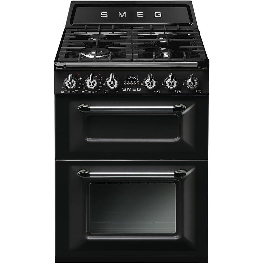 Smeg TR62BL Victoria style 60cm Dual Fuel Cooker - Black