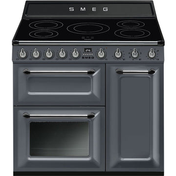 Smeg TR93IGR2 Victoria 90cm Induction Range Cooker in Grey [5 YEAR GUARANTEE]
