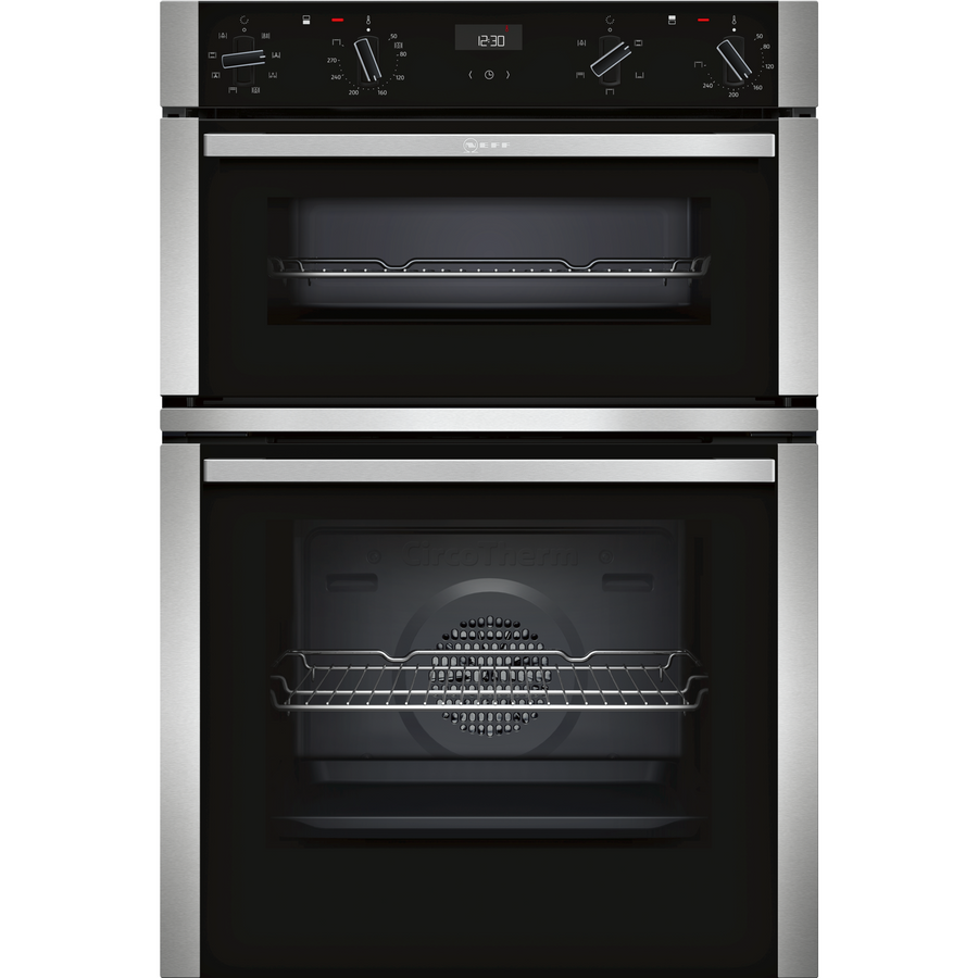 NEFF N50 U1ACE2HN0B Electric CircoTherm® Double Oven - Black/Steel