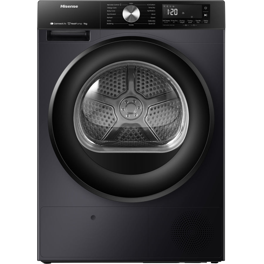 Hisense DH3S902BB3 3S Series 9kg Heat Pump Tumble Dryer - Black