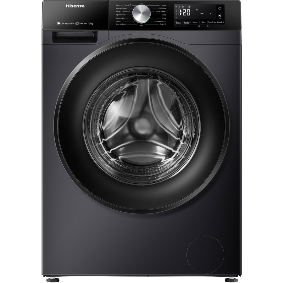Hisense WF3S1243BB3 3S Series 12kg 1400rpm Washing Machine - Black