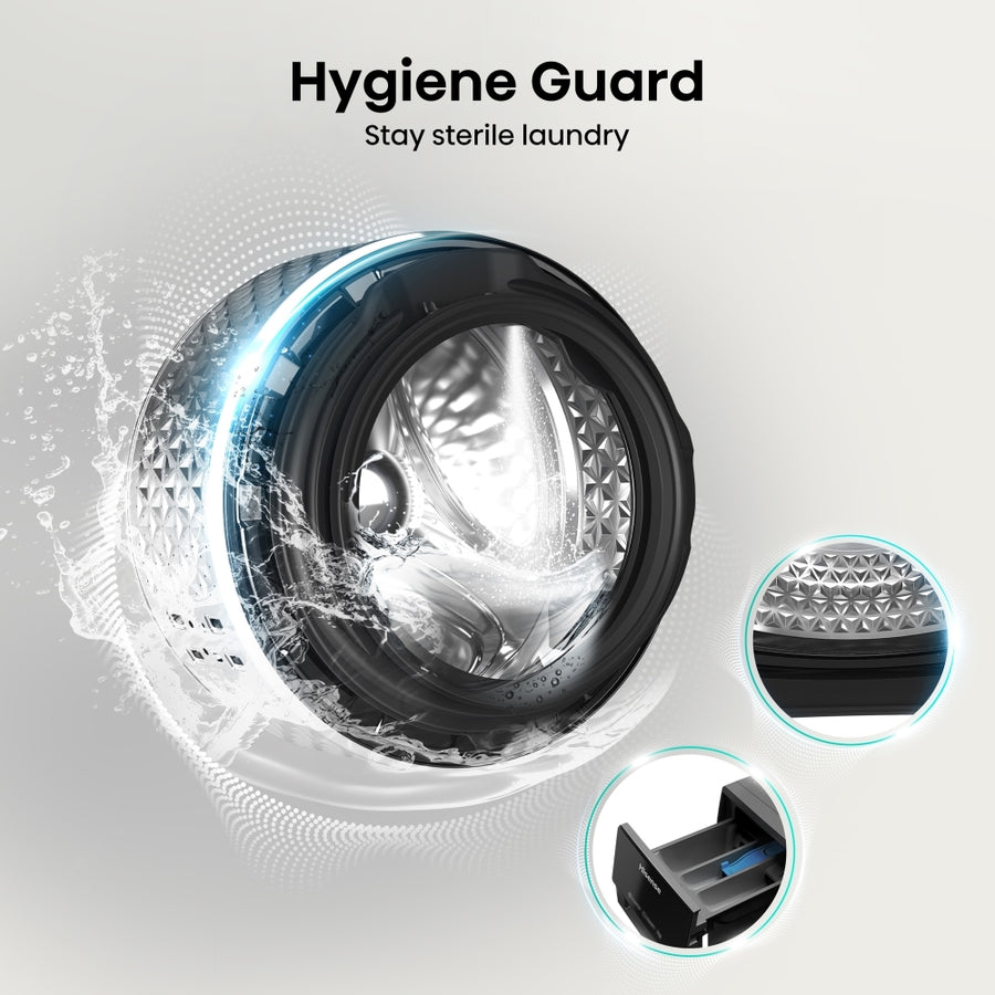 Hisense WF3S904BB3 3S series 9kg 1400rpm washing machine - Black