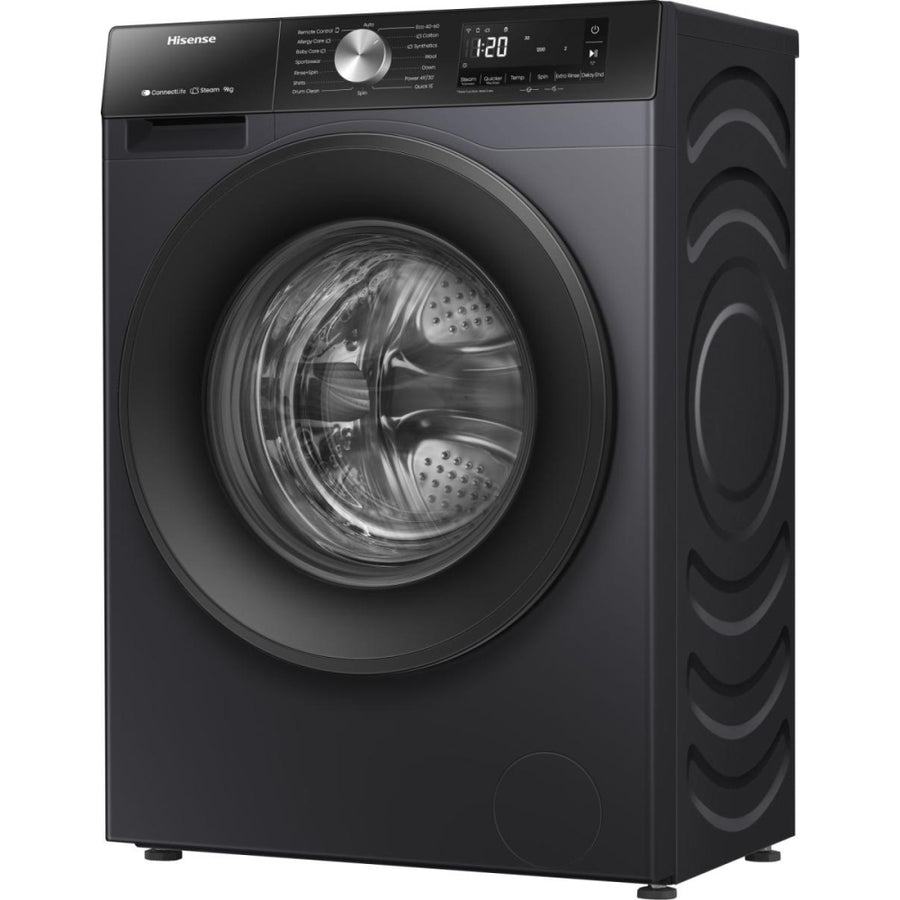 Hisense WF3S904BB3 3S series 9kg 1400rpm washing machine - Black