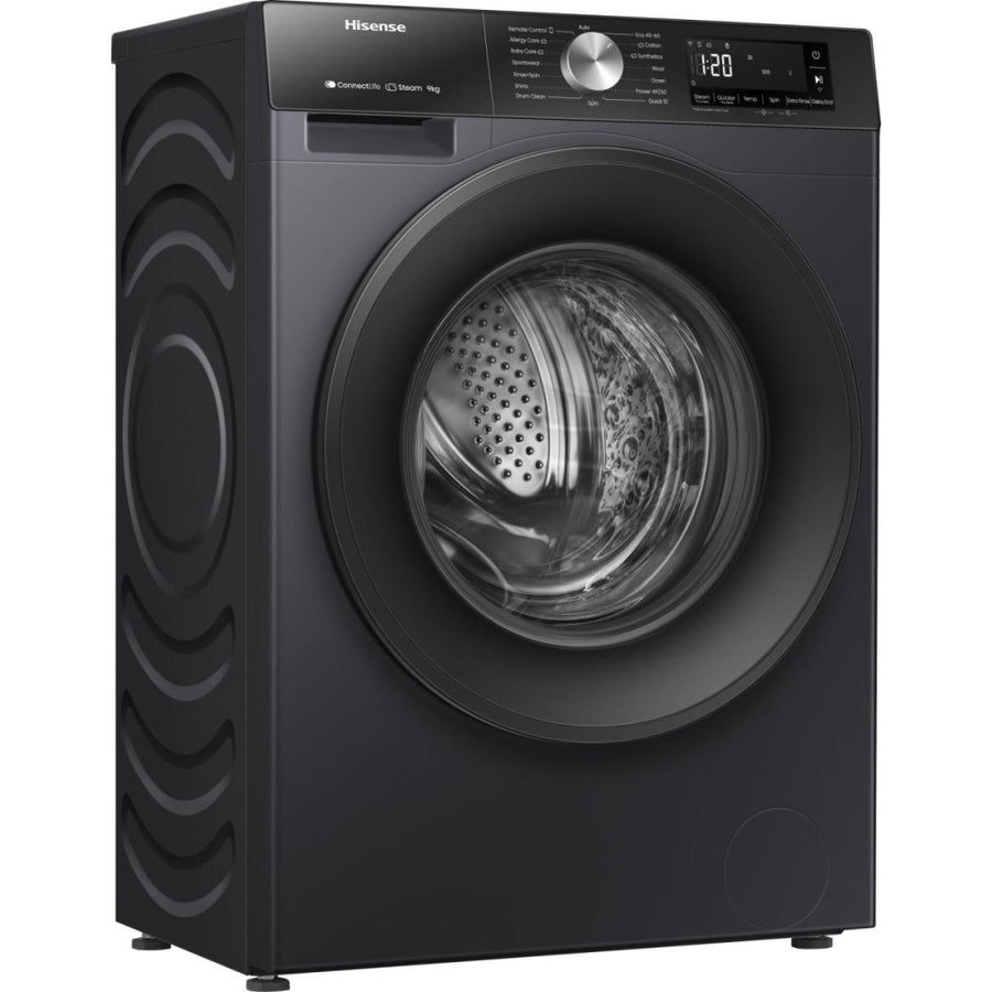 Hisense WF3S904BB3 3S series 9kg 1400rpm washing machine - Black