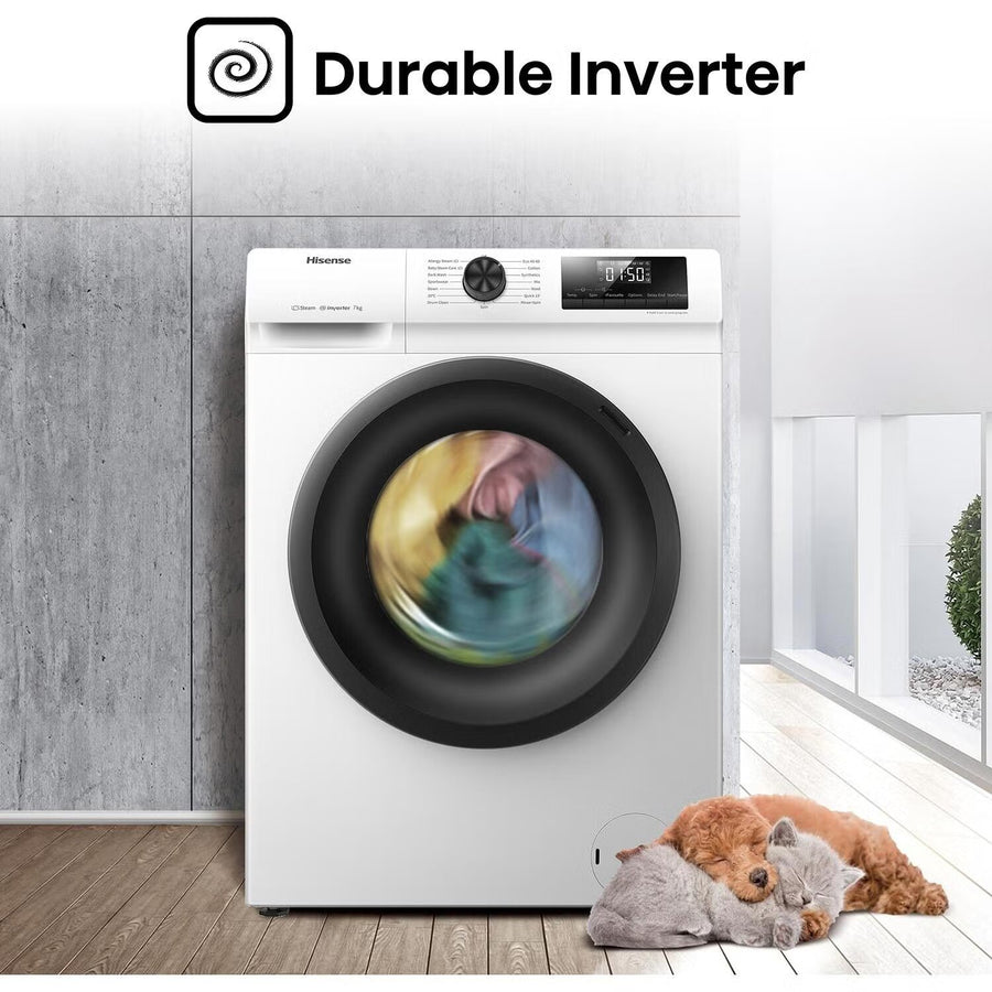 Hisense WFQP7012EVM 7kg 1200rpm Washing Machine - White