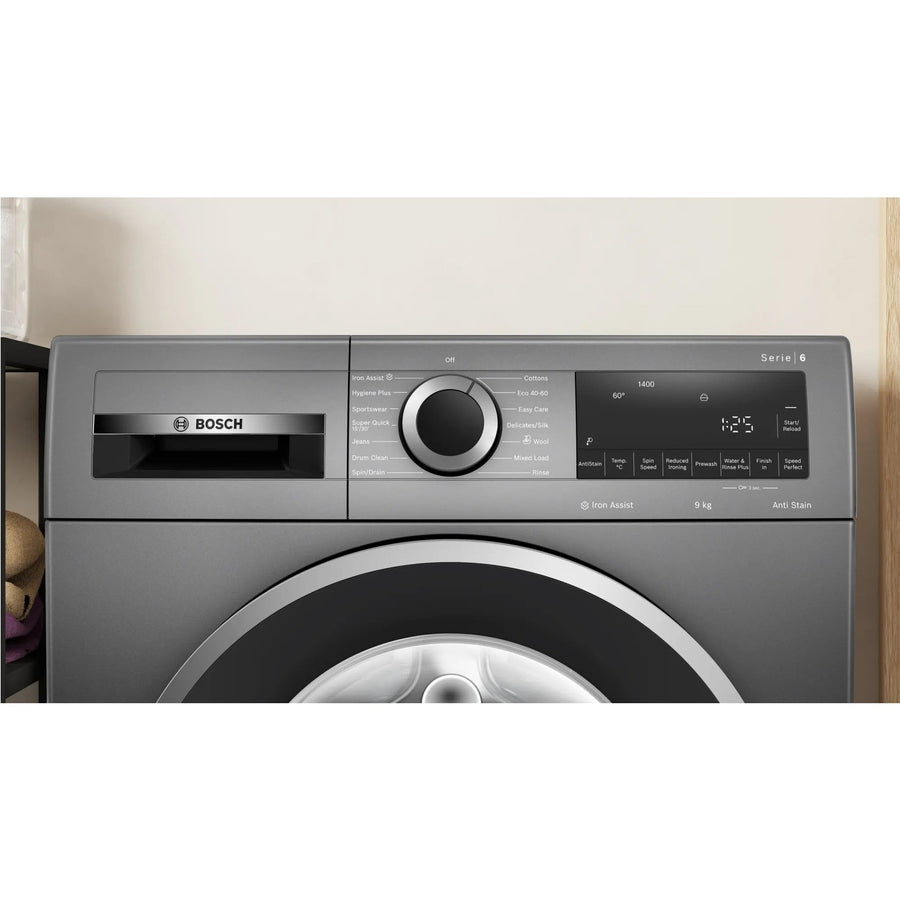 Bosch Series 6 WGG244ZCGB SpeedPerfect 9kg 1400rpm Washing Machine - Graphite [Free 5-year guarantee]
