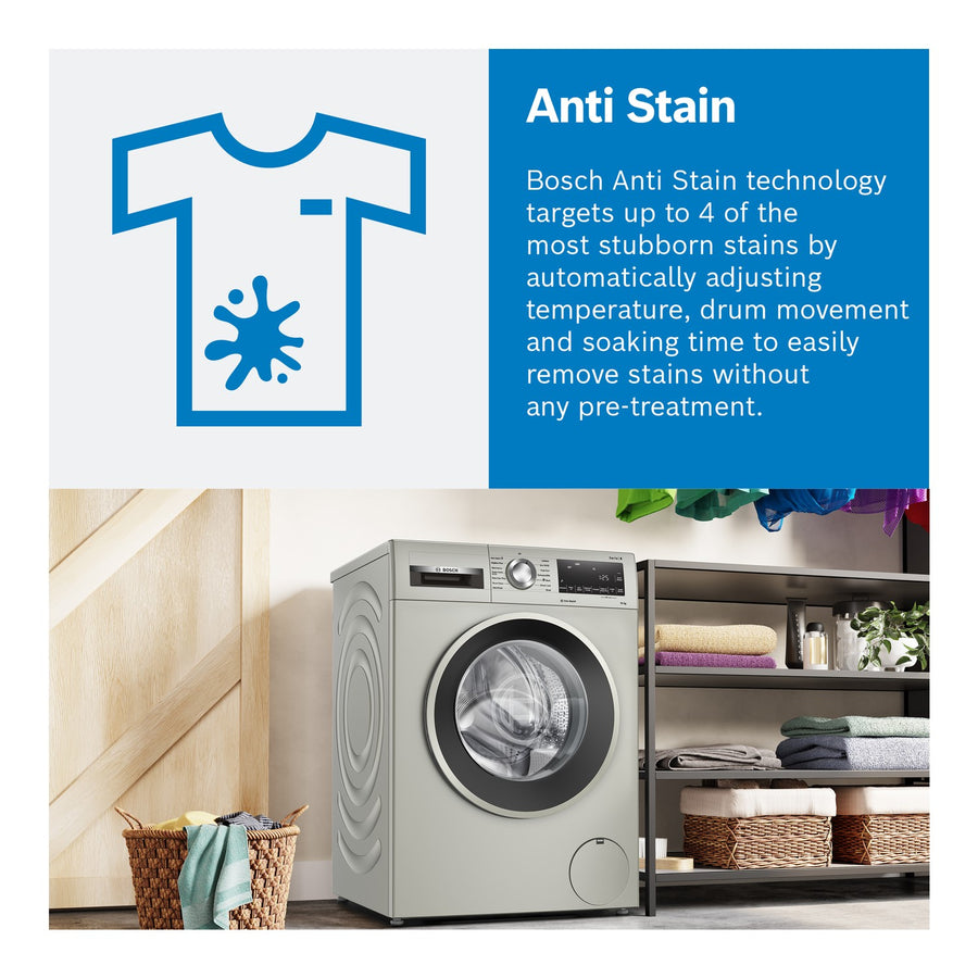 Bosch Series 6 WGG244ZCGB SpeedPerfect 9kg 1400rpm Washing Machine - Graphite [Free 5-year guarantee]
