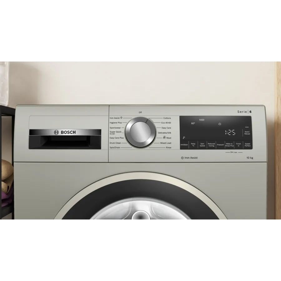 Bosch WGG254ZSGB Series 6 10kg 1400rpm washing machine - Silver Inox [Free 5-year guarantee] LAST ONE