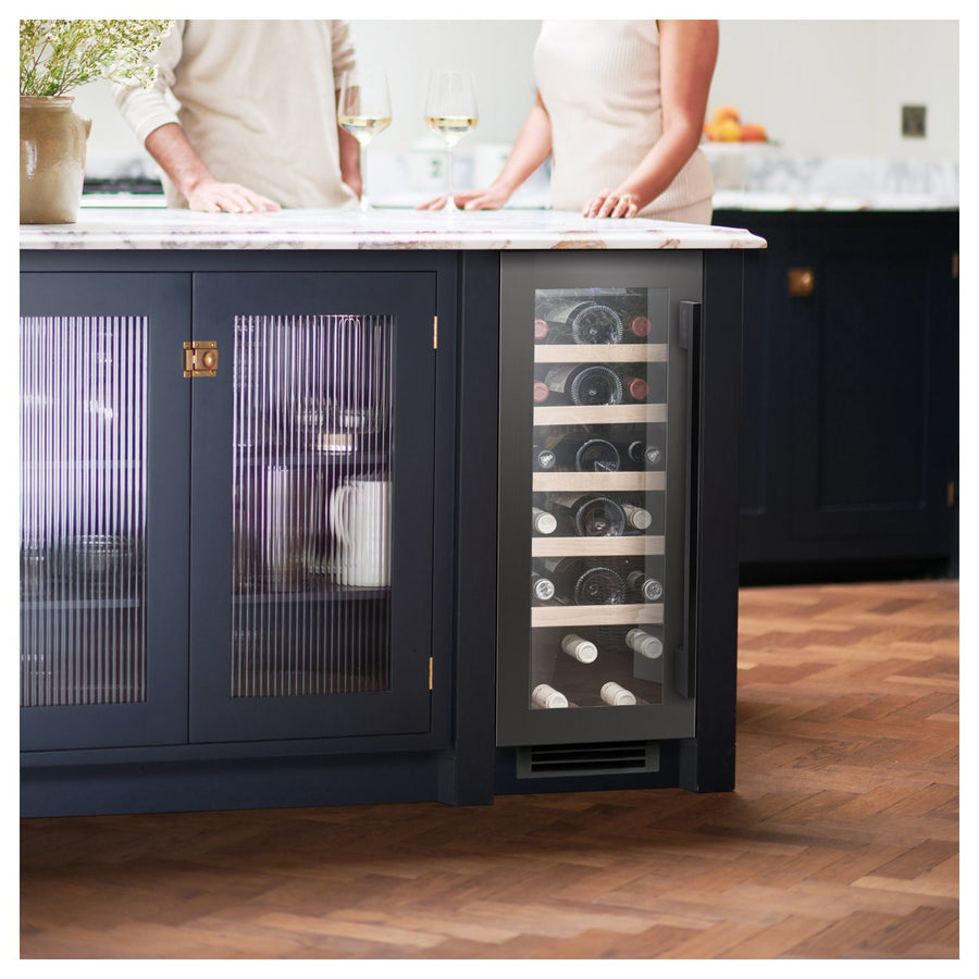 Caple WI3125GM 30cm Undercounter Single Zone Gun Metal Wine Cooler