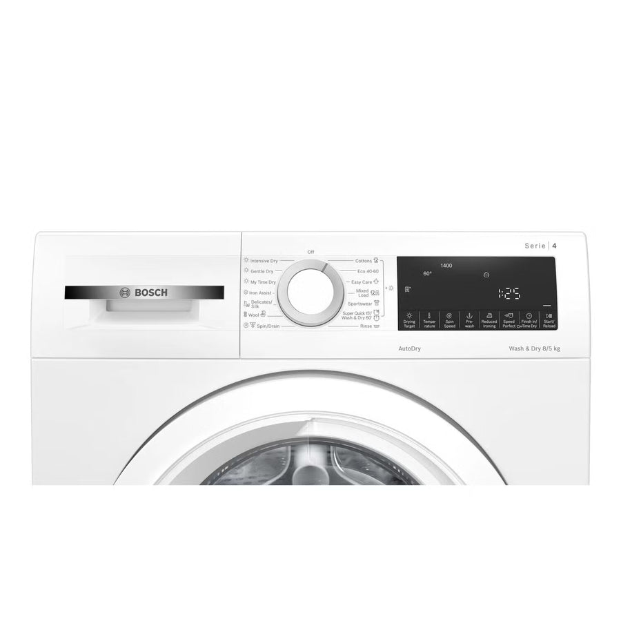 Bosch WNA134U8GB Series 4 8/5kg Freestanding 1400 Spin Washer Dryer [Free 5-year parts & labour guarantee]