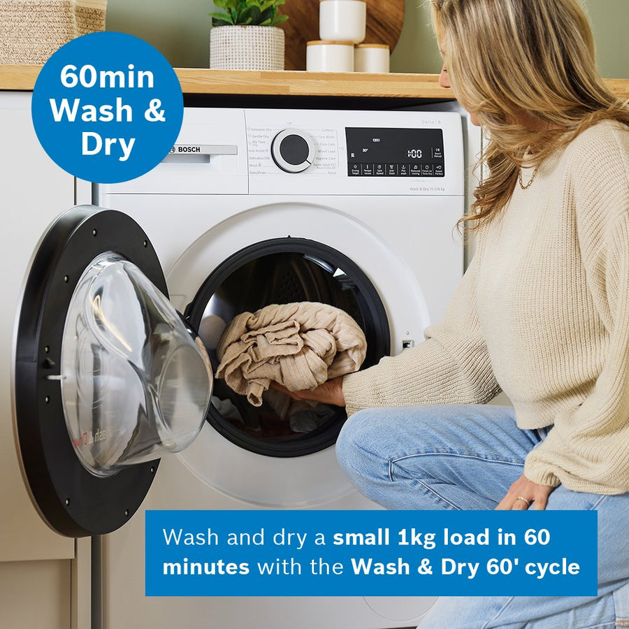 Bosch WNG25401GB  Series 6 10.5/6kg 1400rpm Washer Dryer - White [Free 5-year parts & labour guarantee]