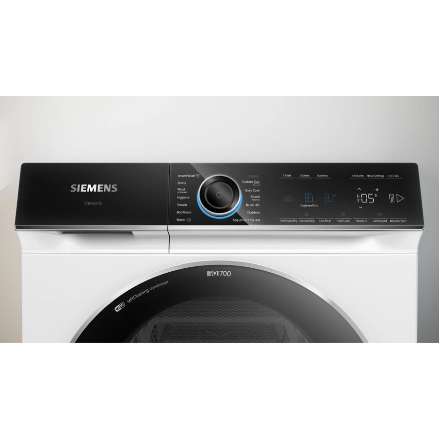 Siemens iQ700 WQ46B2C9GB 9kg Heat Pump Condenser Tumble Dryer - White