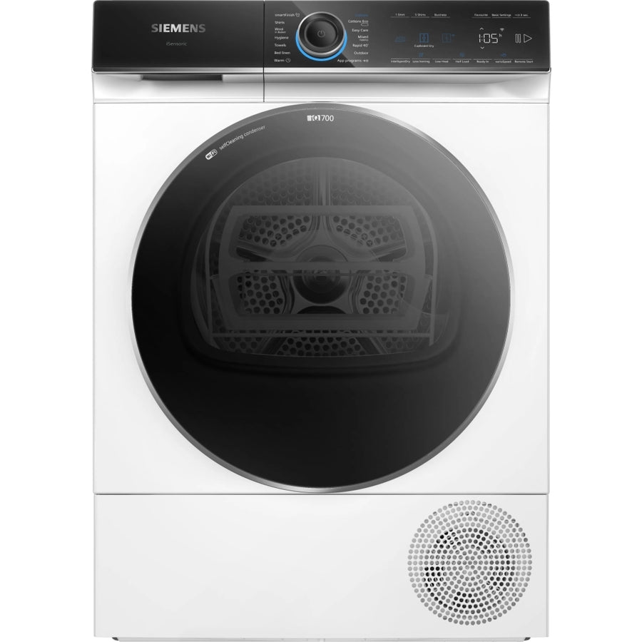 Siemens iQ700 WQ46B2C9GB 9kg Heat Pump Condenser Tumble Dryer - White