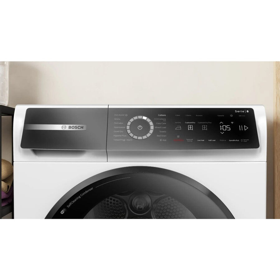 Bosch Series 8 WQB246C9GB 9Kg Heat Pump Tumble Dryer - White [Free 5-year parts & labour guarantee]