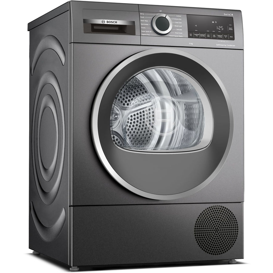 Bosch WQG245R9GB 9Kg Heat Pump Tumble Dryer - Graphite [Free 5-year parts & labour guarantee]