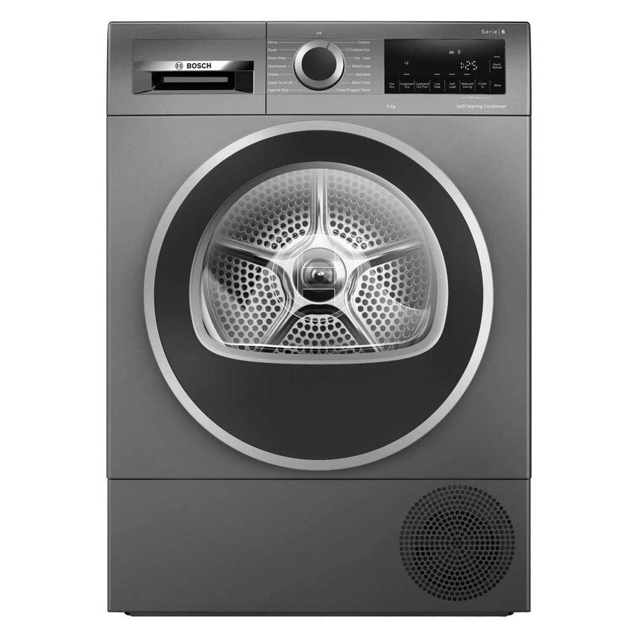 Bosch WQG245R9GB 9Kg Heat Pump Tumble Dryer - Graphite [Free 5-year parts & labour guarantee]
