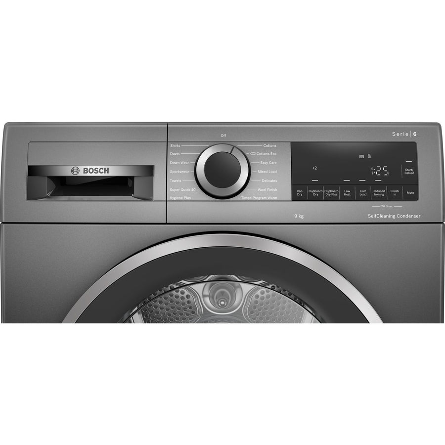 Bosch WQG245R9GB 9Kg Heat Pump Tumble Dryer - Graphite [Free 5-year parts & labour guarantee]