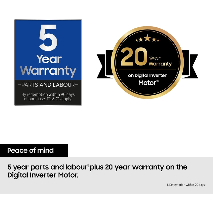 Samsung WW90DG6U85LBU1 Series 6 Hygiene Steam 9kg Washing Machine - Black