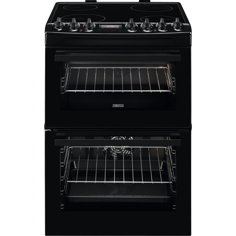 Zanussi AirFry ZCV69360BA 60cm Catalytic Lined Electric Cooker with Ceramic Hob - Black