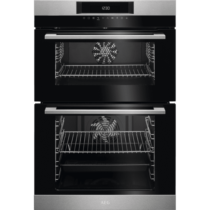 AEG DCK731110M Built-In Twin Fan Double Oven With Catalytic Cleaning - Stainless steel & Black
