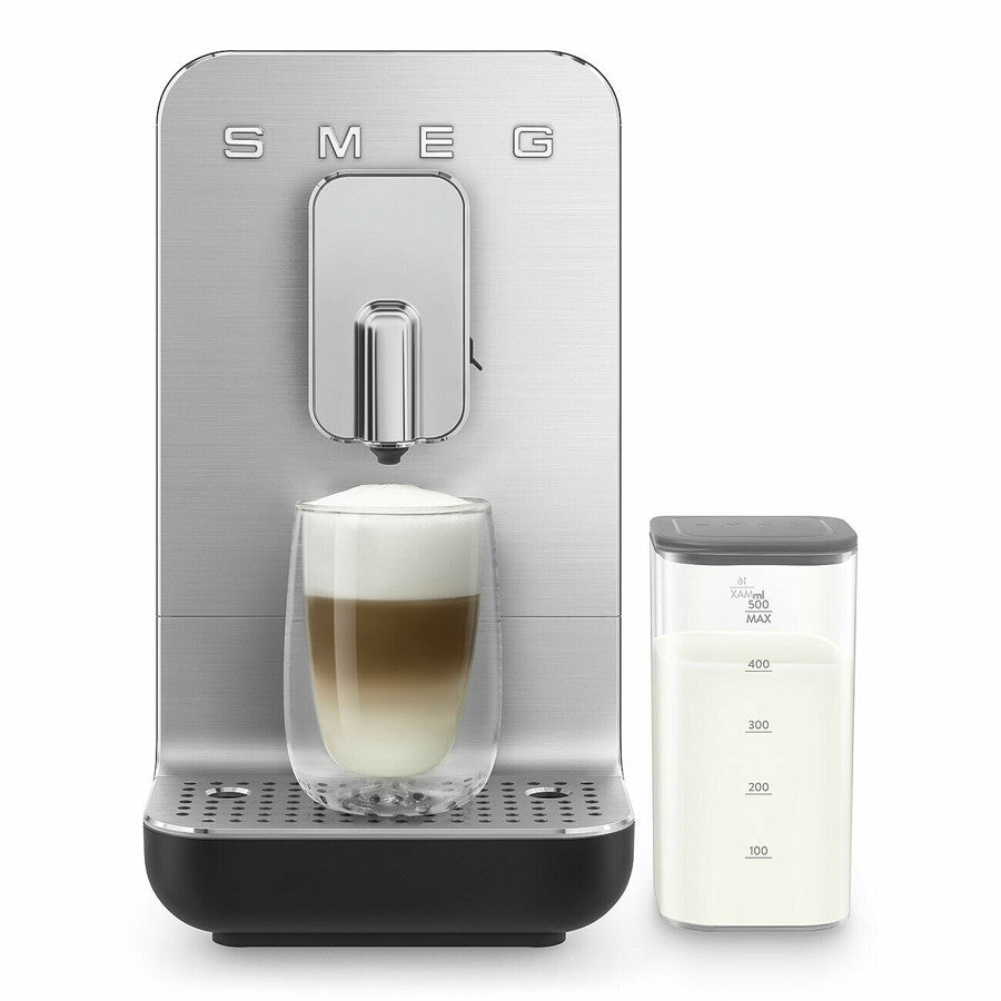 Smeg BCC13BLMUK Bean To Cup Coffee Machine with Integrated Milk System - Black