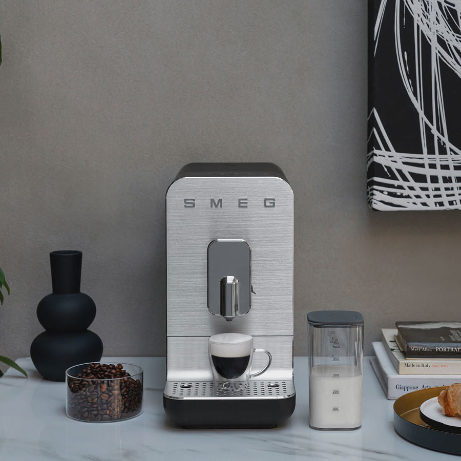 Smeg BCC13BLMUK Bean To Cup Coffee Machine with Integrated Milk System - Black