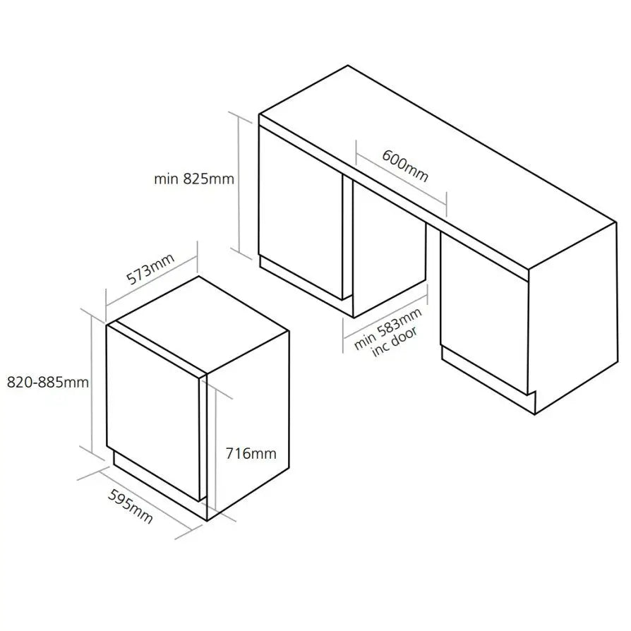 Caple WI6142 60cm Built-In Undercounter Single Zone Wine Cooler - Stainless steel
