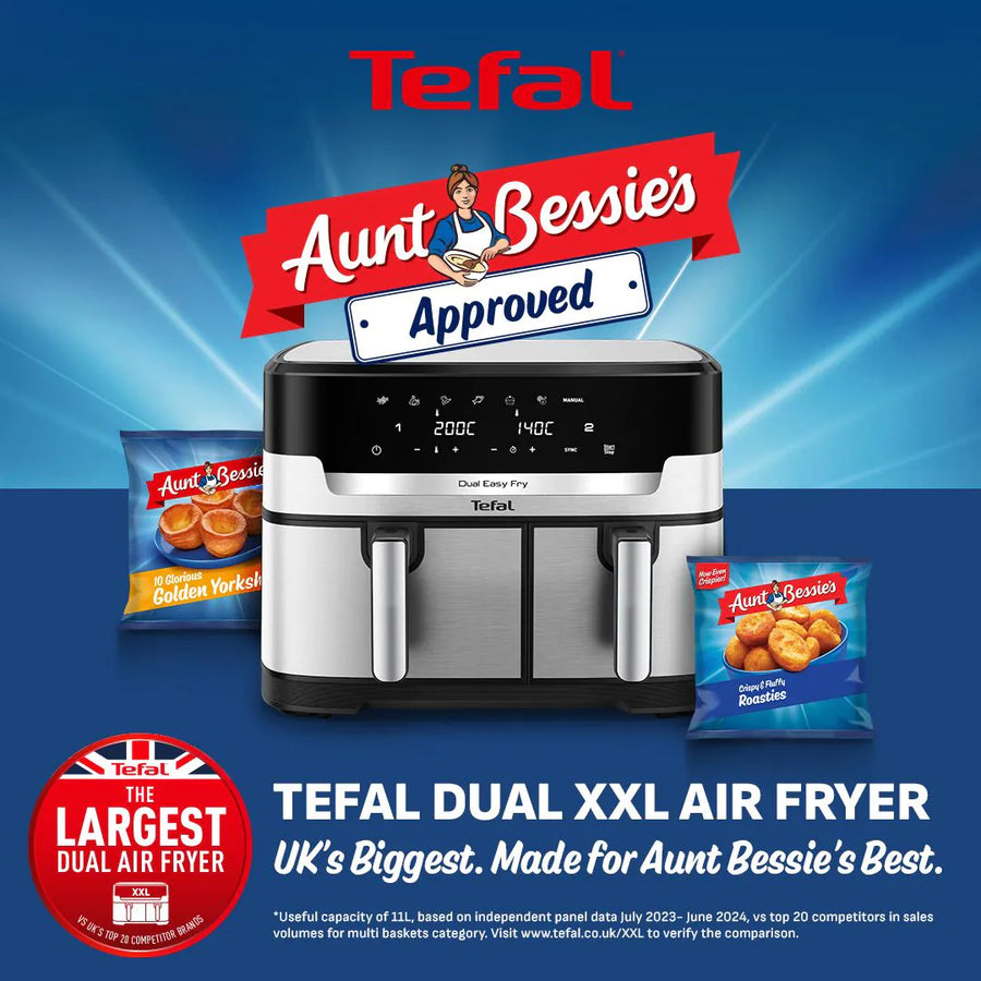 Tefal EY942DG1 Easy Fry Dual XXL Air Fryer - Stainless Steel, 11L