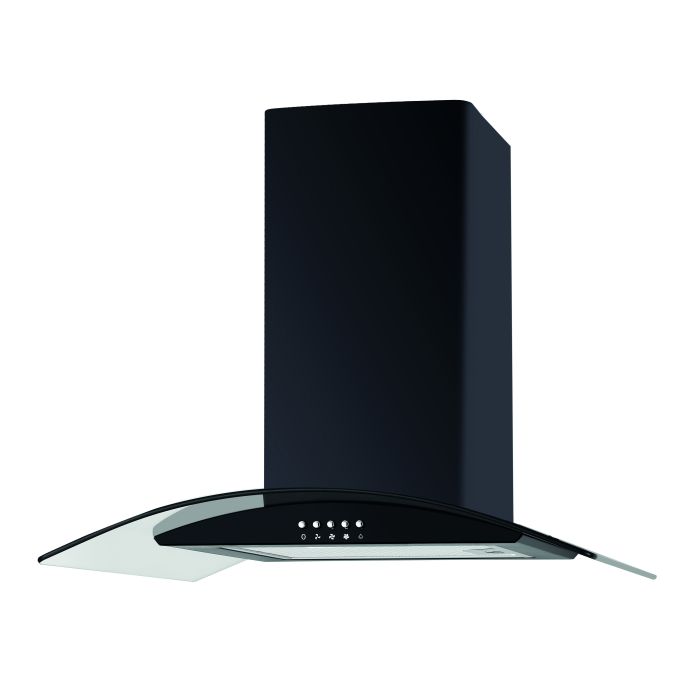 Culina UBSCG70BK 70cm Curved Glass Chimney Hood